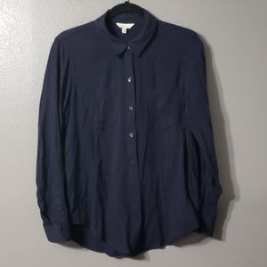Lucky Brand Button Down Navy Blue Sz Small